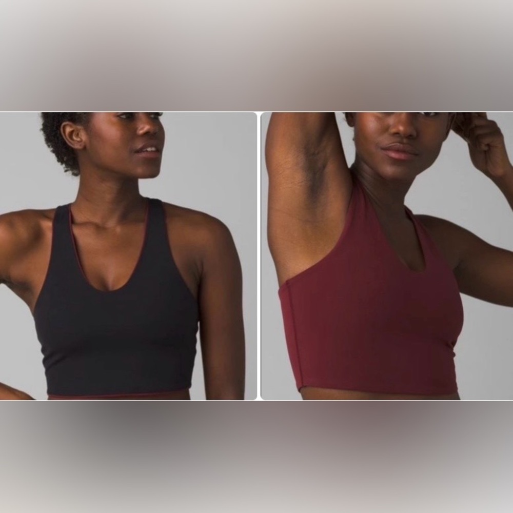NWT Prana Momento Crop Top Black Maroon Size Medium NEW 2 in 1